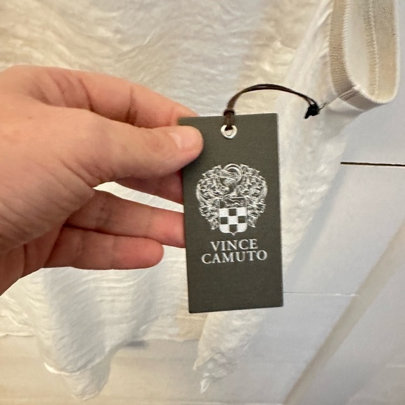 VINCE CAMUTO White Island Oasis V-Neck lightweight plus size career tank NWT 2X - Picture 5 of 10